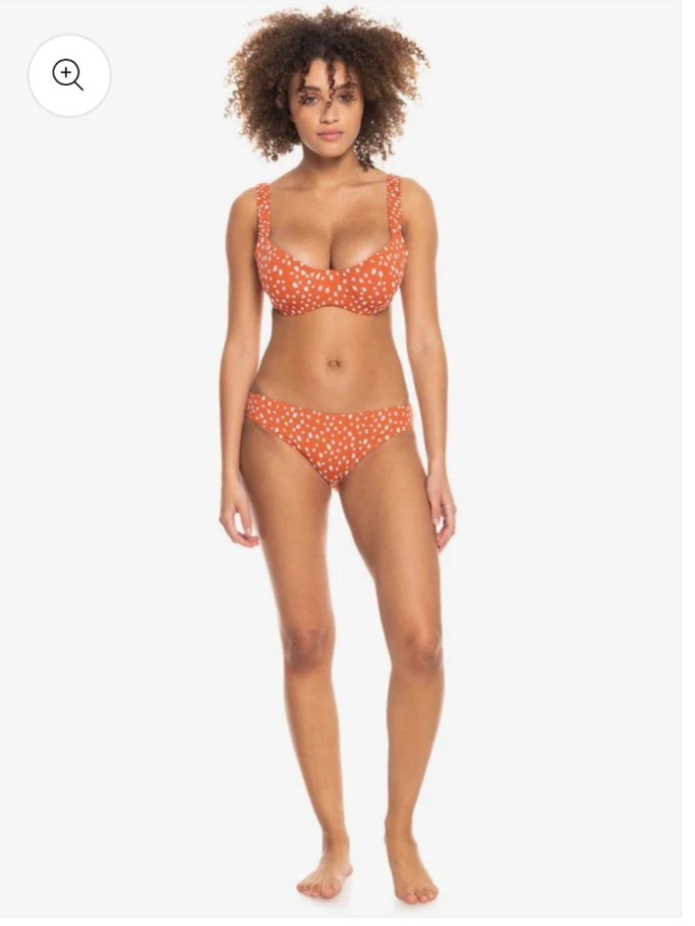NWOT Roxy Women’s Ginger Spice New Dots Bikini Top & Oasis Hipster Bottom Small